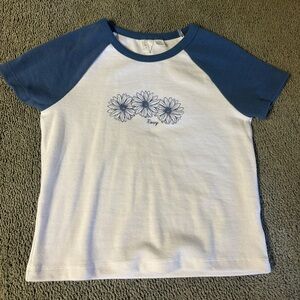 Roxy White and Blue Daisy Tank Top